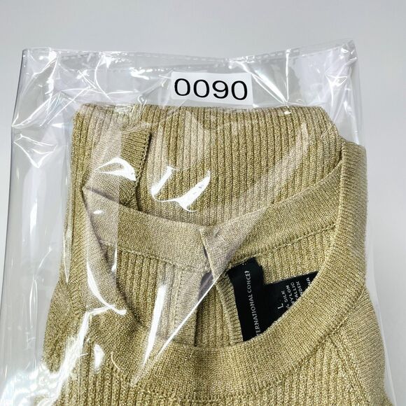 INC Gold Shimmer Tank Top Large Gold Sparkle Sheen Going Out Tank Top Large INC - Picture 15 of 15